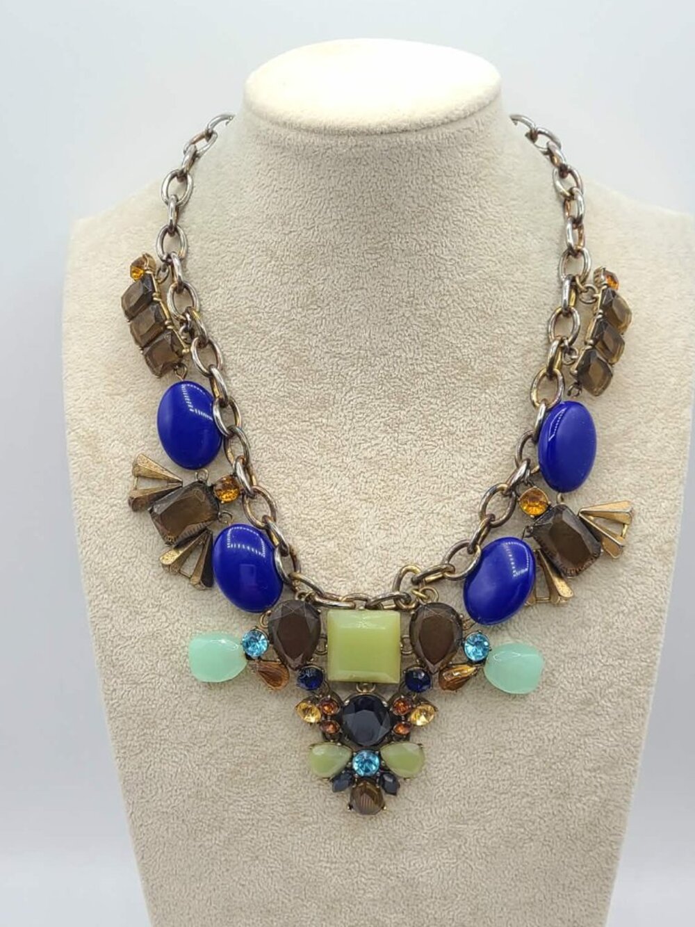 J Crew vintage Chunky Resin Crystal Necklace